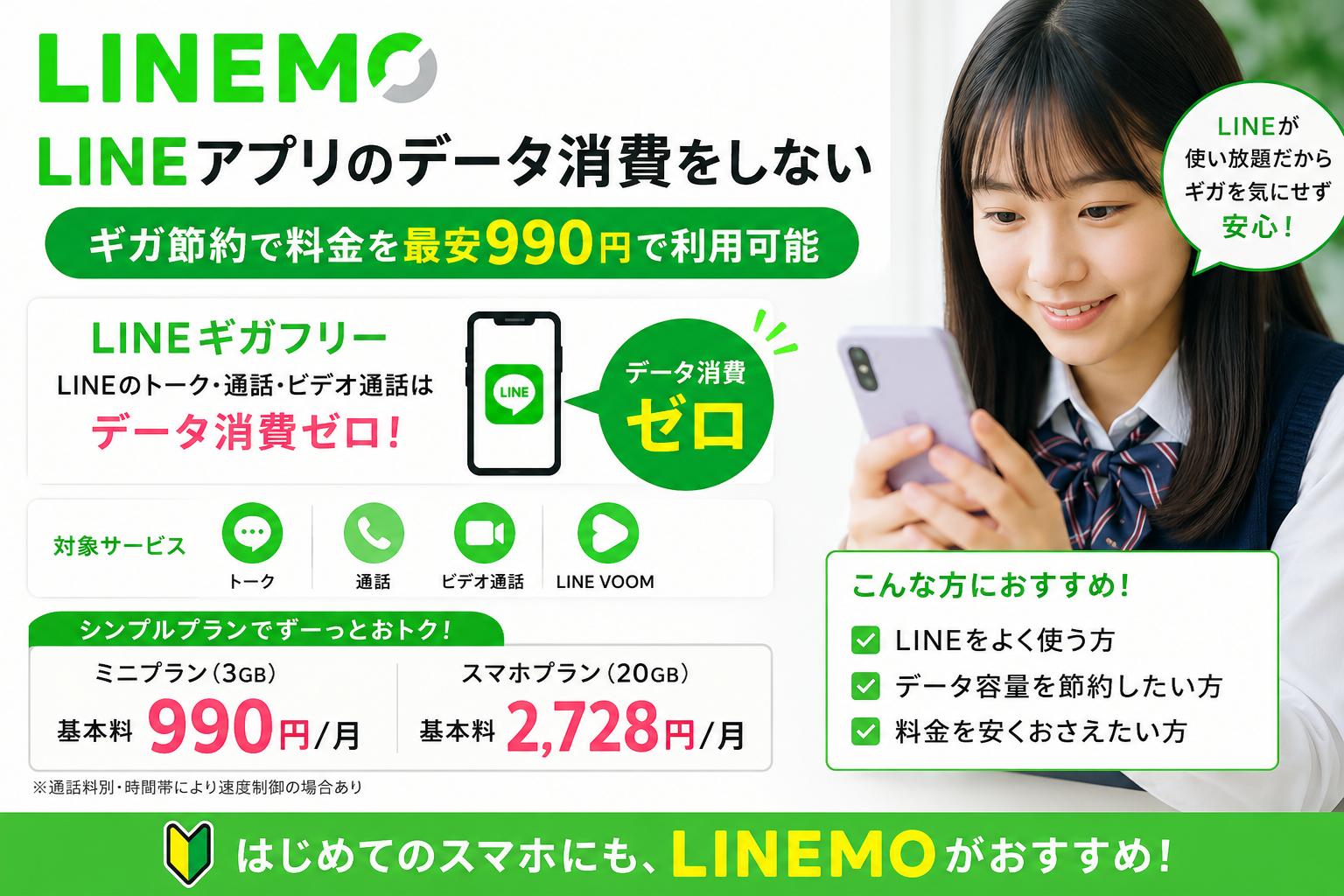 LINEMO子供ギガ消費しない