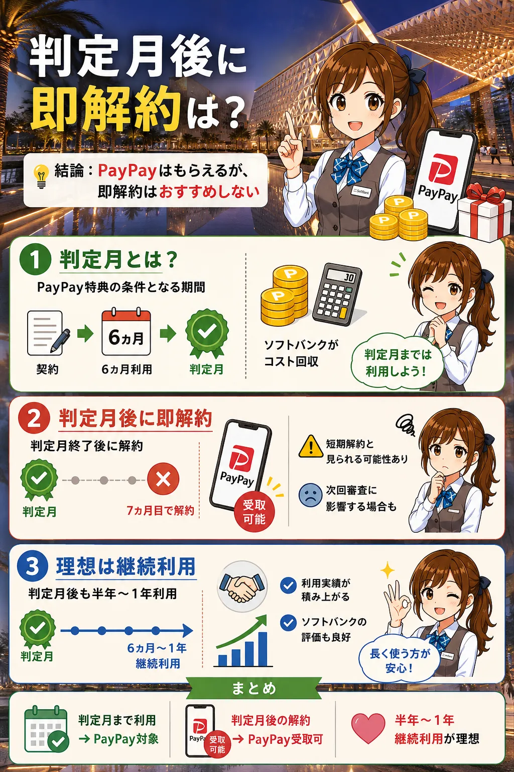 LINEMO特典判定月後に解約は？