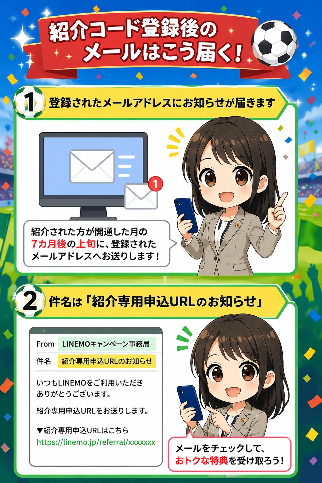 LINEMO紹介者の特典を受け取るメールアドレス