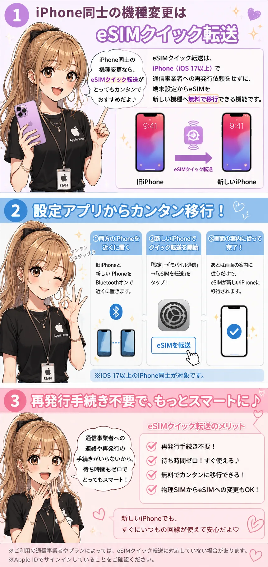 iPhone同士の機種変更はeSIMクイック転送
