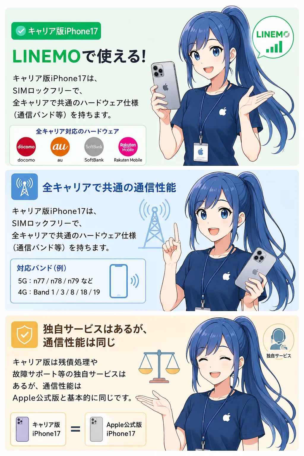 キャリア版iPhone17はLINEMOで使える