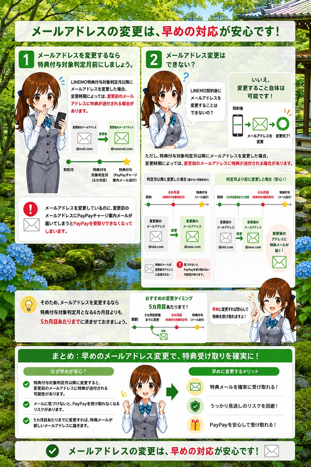 特典受け取り前にメールアドレス変更しない